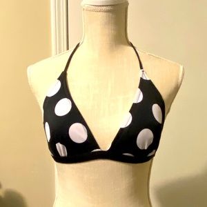 VS black & white polka dot triangle bikini top
